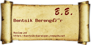 Bentsik Berengár névjegykártya
